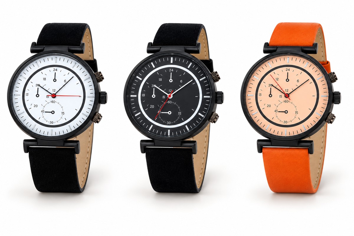 TB-4304 / Black case two-subdial styling