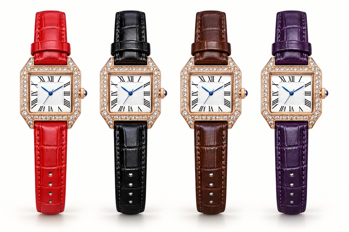 TB-4621 / Square crystal bezel strap watch