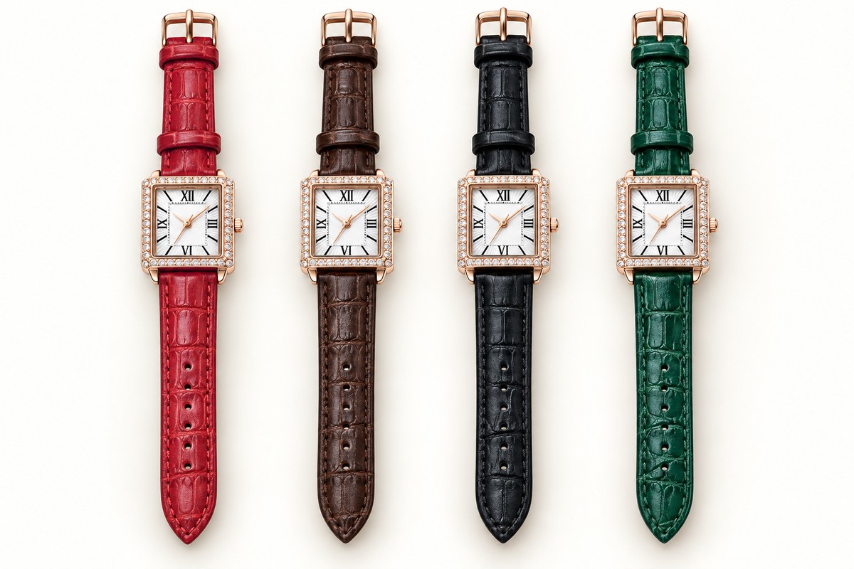 TB-4622 / Rectangular crystal strap watch
