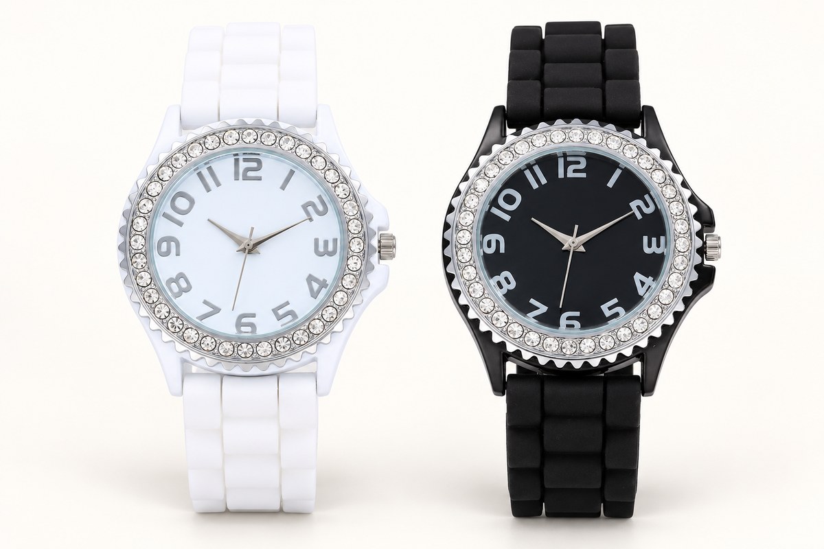 TB-5074 / Crystal bezel strap watch