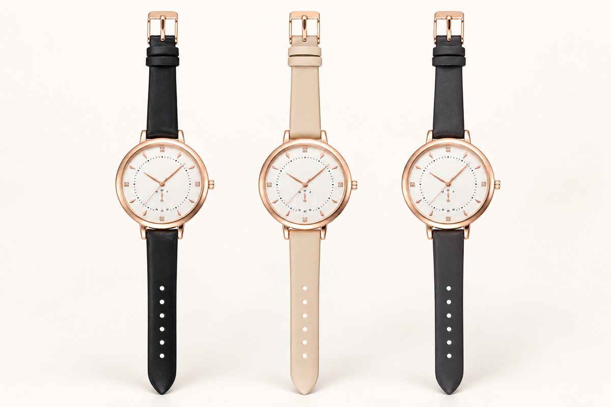 TB-4317 / Slim leather strap ladies watch