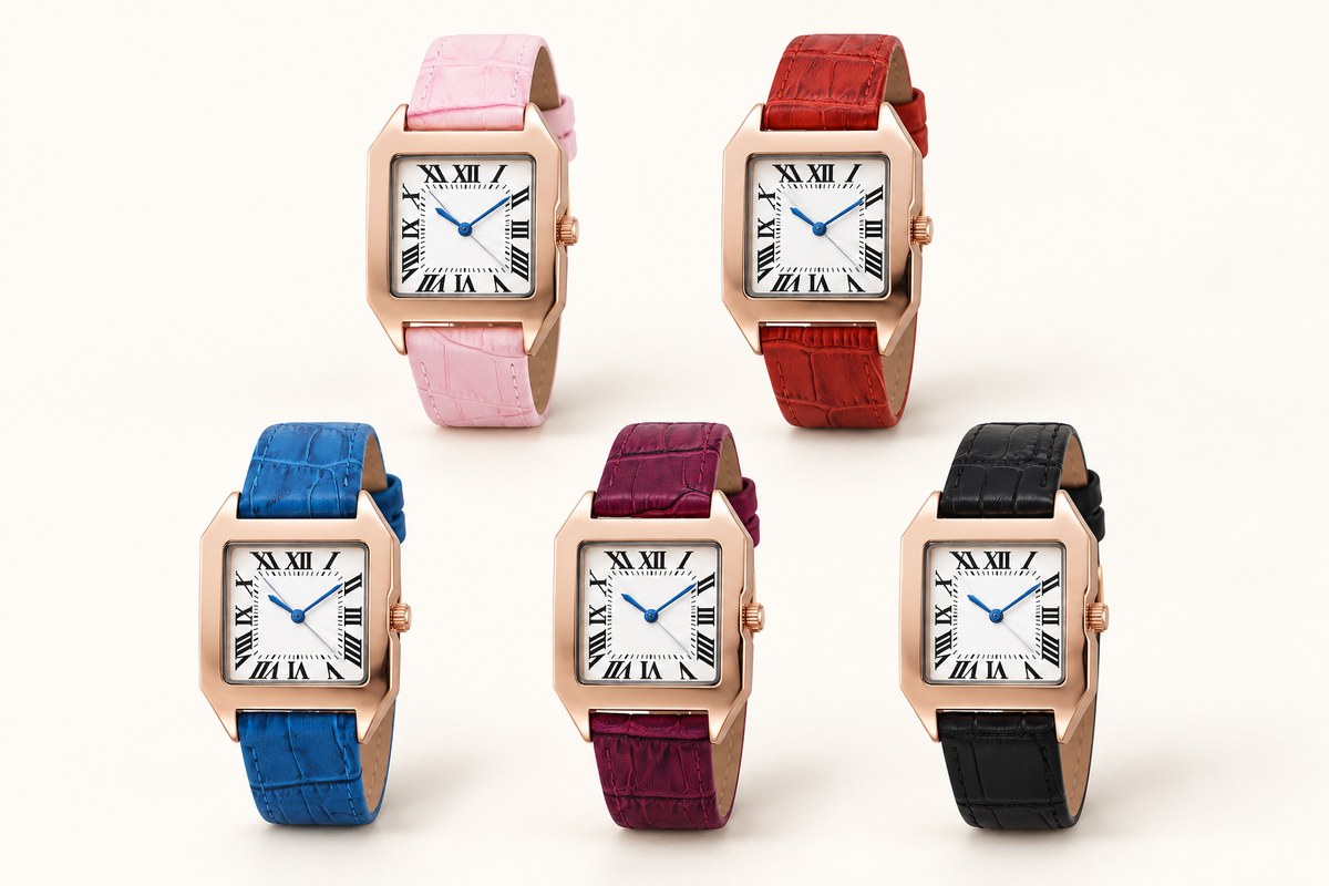 TB-4048 / Square leather strap ladies watch