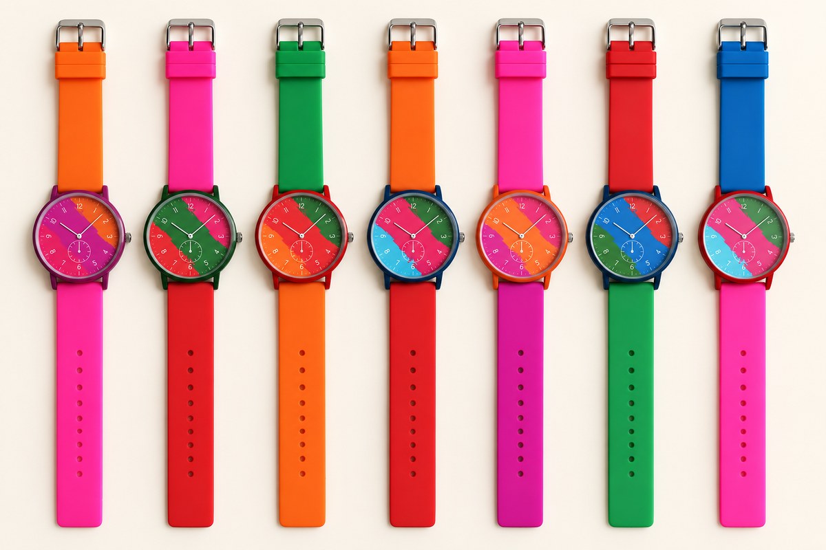 TB-5032 / Patterned dial silicone strap watch