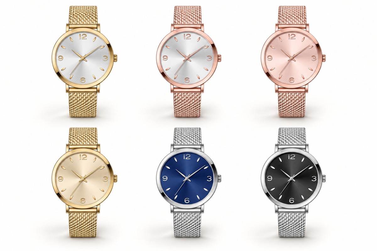 TB-4214 / mesh / Numeral dial mesh bracelet watch