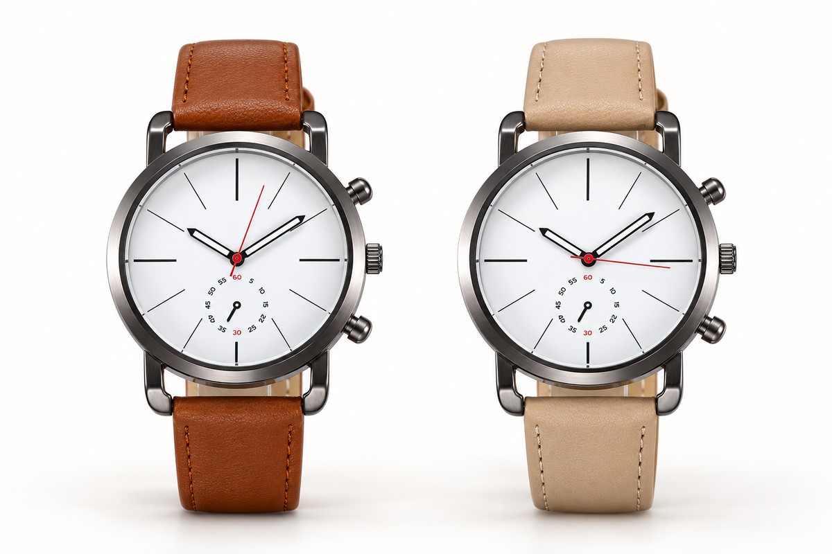 TB-4498B / Two-tone leather strap options