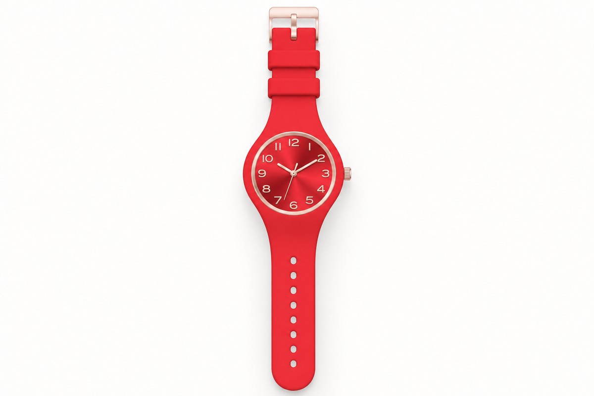 TB-5060 / Red silicone strap watch