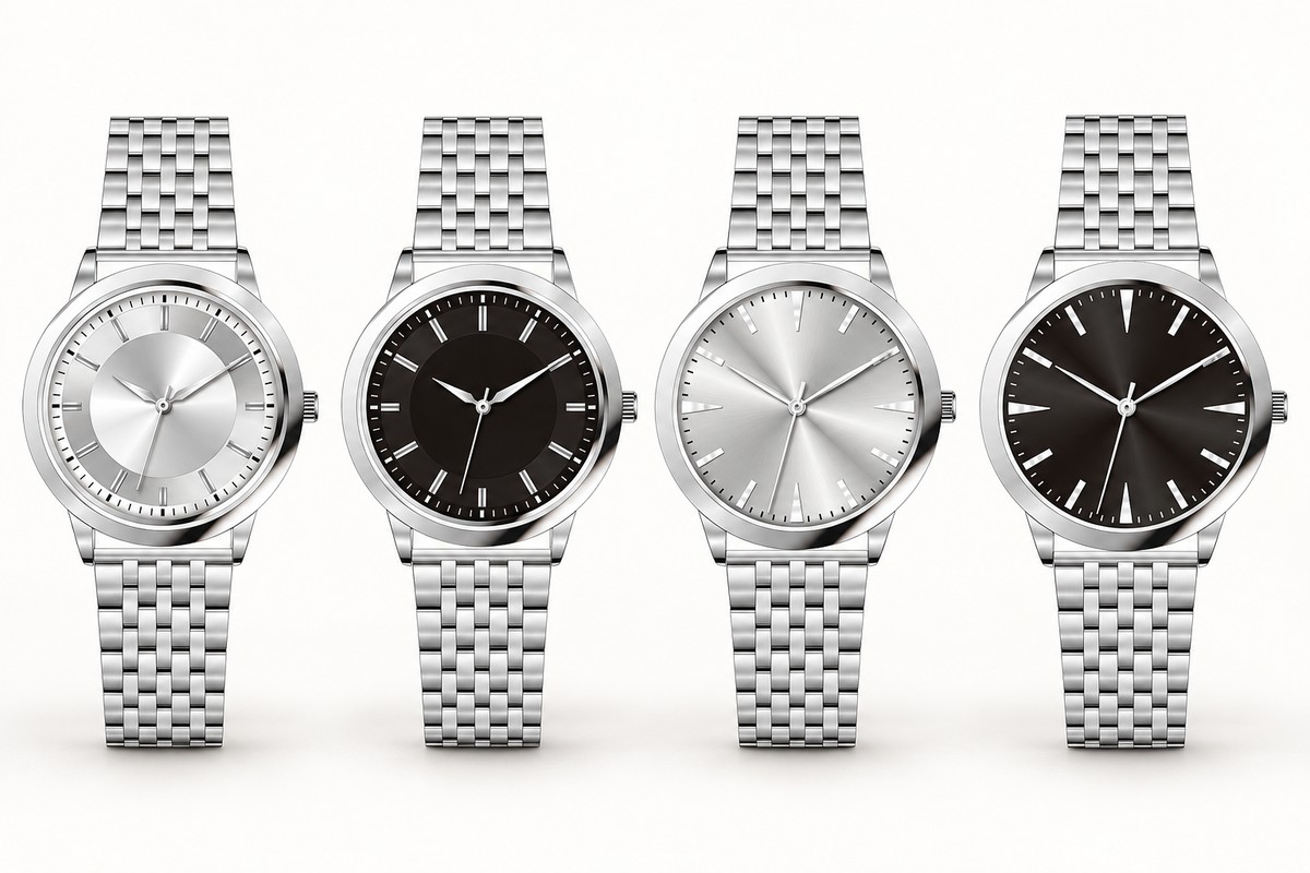 TB-3021 / Black and silver dial bracelet options